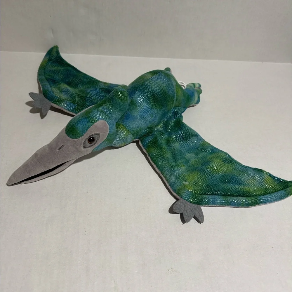 The Petting Zoo Blue Green and Grey Pterodactyl‎ 1994 Plush stuffed animal #A107
